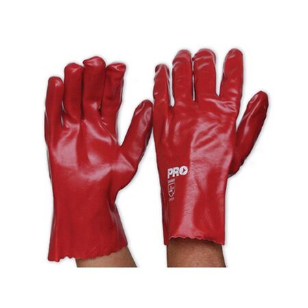 GLOVE, CHEMICAL RED PVC 27cm LONG
