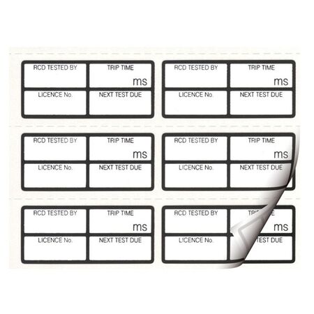 TEST TAGS, RCD, BLACK 37mm x 16mm, [100] PK