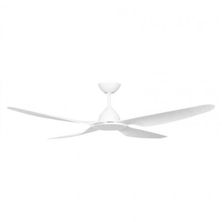 CEILING FAN, 52in DC 3/4 BLADE WHITE + RC & WALL CONTROLLER