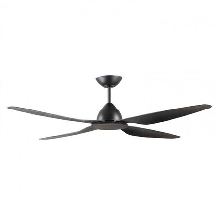 CEILING FAN, 58in DC 3/4 BLADE BLACK + RC & WALL CONTROLLER