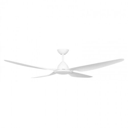 CEILING FAN, 58in DC 3/4 BLADE WHITE + LIGHT, RC & W/CONTROL