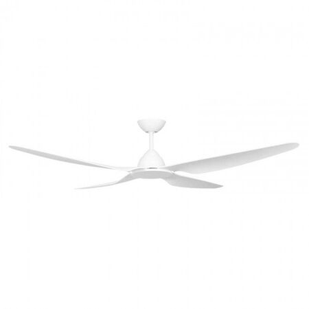 CEILING FAN, 58in DC 3/4 BLADE WHITE + RC & WALL CONTROLLER