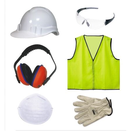 SAFETY KIT, HAT, GLOVES, MUFFS , VEST, FACE MASKS AND GLASSES