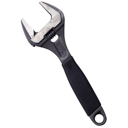 WRENCH, ADJUSTABLE 200mm BLACK 38mm EXTRA WIDE JAW