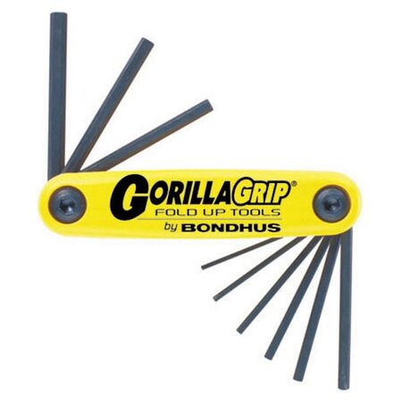 HEX KEY SET 5PCE FOLD-UP GORILLA GRIP, IMP 3/16in-3/8in
