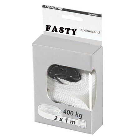 TIE STRAP,1m x 25mm TRANSPORT CAP.400kg WHITE [2] PACK