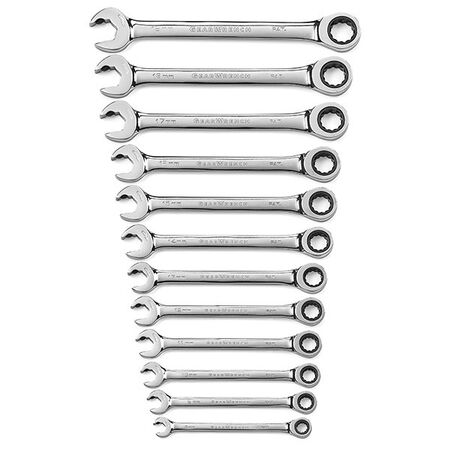 SPANNER GEAR WRENCH SET OPEN END 12 PIECE