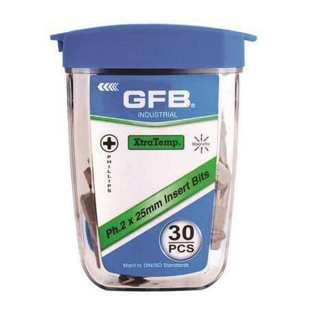 INSERT BITS, #2 x 25mm CONTAINER BOX W/ BELT CLIP[30]