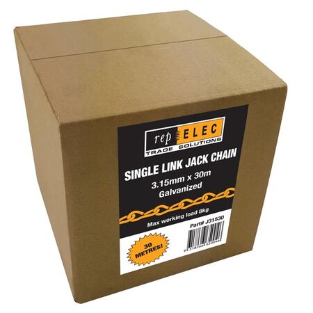 JACK CHAIN, SINGLE LINK 3.15mm x 30m