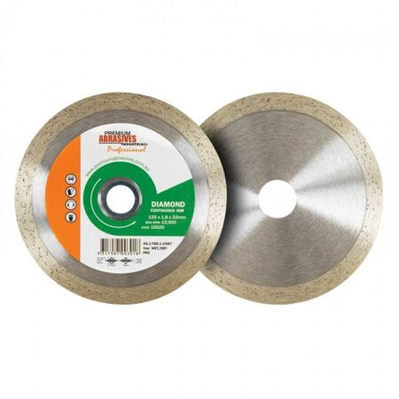 DIAMOND BLADE, CONT RIM (CR) 125 x 2.0 x 22mm, WET/DRY AA