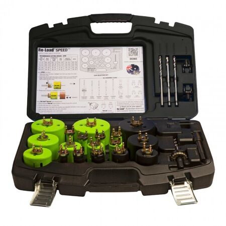 HOLESAW SET, RELOAD SPEED INCL 18 HOLESAWS,2 PILOTS, 2UP BOSS