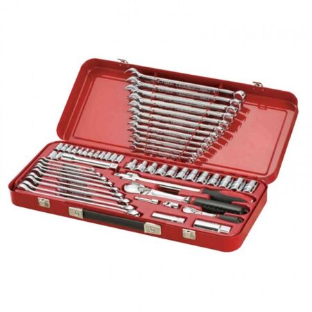SPANNER/SOCKET SET, 56PCE METRIC/AF, 1/4 & 1/2in DRIVE