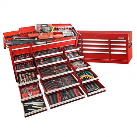TOOL KIT, TRIPLE BANK & TOP CHEST, METRIC/AF 613 PIECE