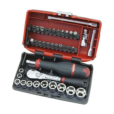 SOCKET SET, 1/4in DRIVE, 38PCE NANO