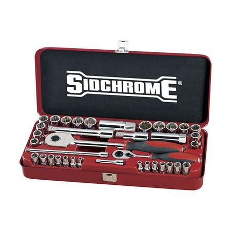 SPANNER/SOCKET SET, 37PCE METRIC/AF, 1/4in & 1/2in DRIVE