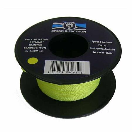 BRICK LINE, FLUORO GREEN 50m 8 STRAND NYLON