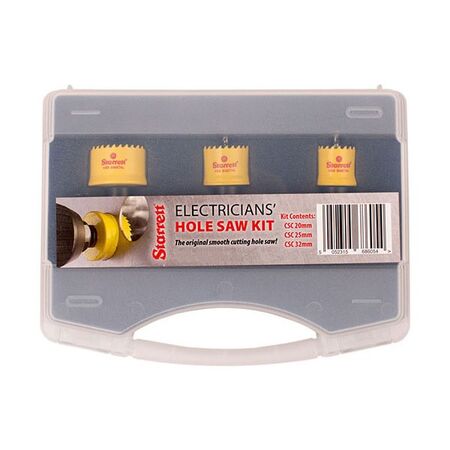HOLESAW KIT, 3PCE ELECTRICIANS 20,25,32mm