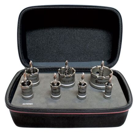 HOLESAW KIT 7PCE CARB TIP DEEP 16, 20, 22, 25, 32, 40 & 50mm