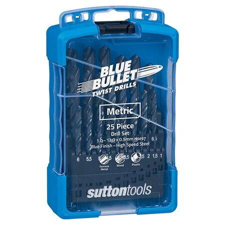 DRILL SET, HSS BLUE BULLET 1.0-13.0mm x 0.5mm 25 PIECE