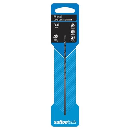 DRILL, HSS 3 x 130mm, LONG SERIES, BLUE FINISH