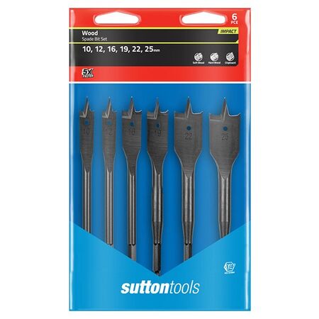 SPADE BIT, DRILL D501 SS6W SET 6PCE WALLET