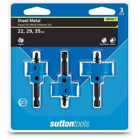 HOLESAW SET, 3PCE 22,25,32mm IMPACT HEX SHANK