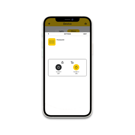 HESPERUS Smart Double Powerpoint 10A, 240V a.c., Blue LED, Horizontal, Black