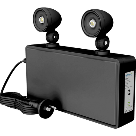 HANECO 4W BLACK Twin Heads Emergency Flood light 5700K 283x59x224mm 3hrs