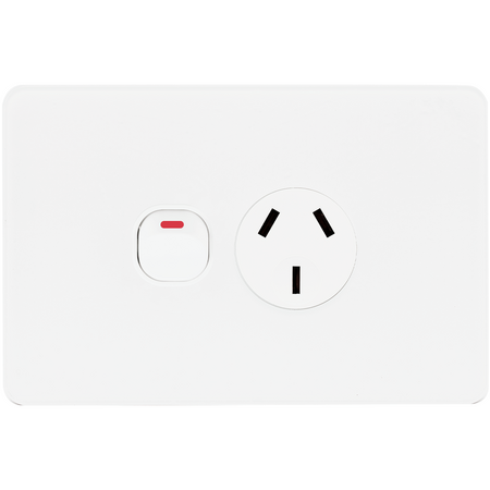 Unison Hesperus Powerpoint, Double, 10A, 250V a.c., Horizontal, White
