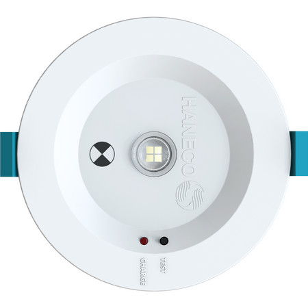 HANECO LUME LED D63 EMERGENCY D/L 5700K Ø110MM WH C/O with Surface Mount Kit