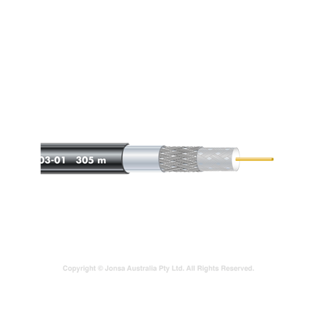 CABLE, COAXIAL RG6 TRI, BLACK, 305M