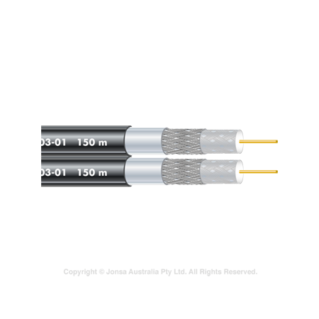 CABLE, COAXIAL RG6 TRI SIAMESE 150M
