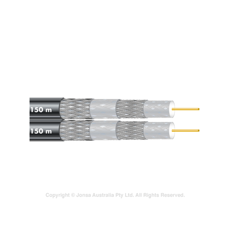 CABLE, COAXIAL RG6 QUAD SIAMESE 150M