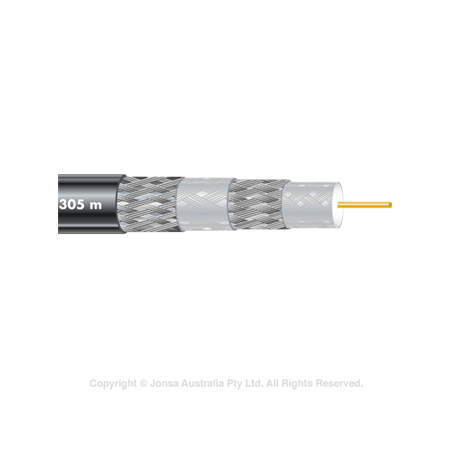 CABLE, COAXIAL RG11 QUAD, BLACK, 305M