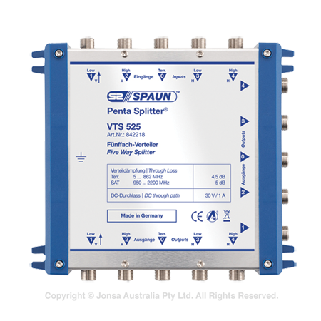 SPLITTER 2 WAY 5 WIRE F TYPE 5-2200MHZ