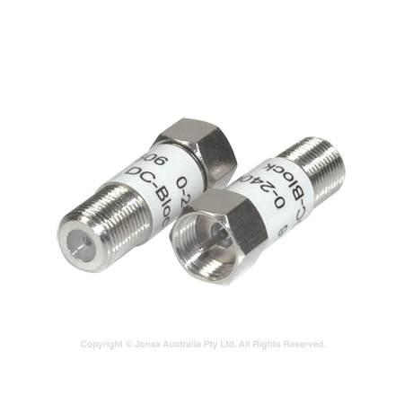 CONNECTOR DC BLOCKER IN-LINE F TO F(2PK)