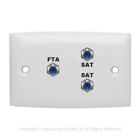 OUTLET, TRIPLE F TYPE WALLPLATE, FOXTEL