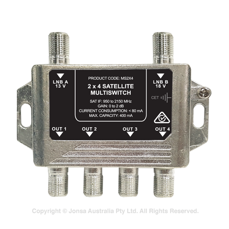 MULTISWITCH 2 WIRE END-OF-LINE 4 OUT SATELLITE IF
