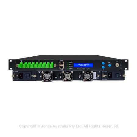 FIBRE, ACTIVE, 19" 1RU EYDFA SINGLE PUMP SC/APC 1 IN 8 OUT 17 dBm