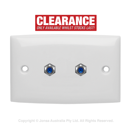OUTLET DUAL WALLPLATE, 2 X F FEMALE TO F FEMALE, 3 GHZ
