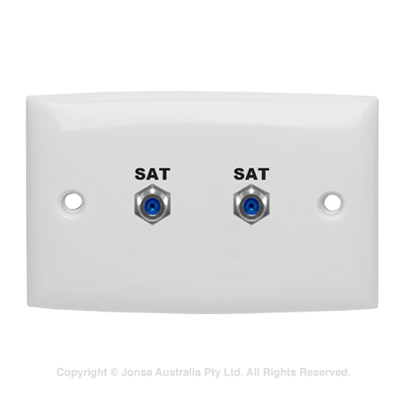 OUTLET DUAL WALLPLATE 2 X F TO F 3 GHZ FOXTEL