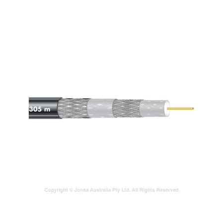CABLE, COAXIAL RG6 QUAD, BLACK, 305M