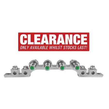 ADAPTOR, GROUNDING BLOCK, 4 X F FEMALE TO F FEMALE, 3 GHZ