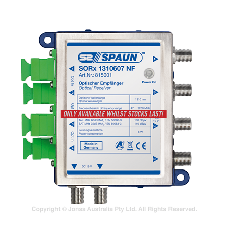 OPTICAL RECEIVER, OPTICAL WAVELENGTH 1310NM