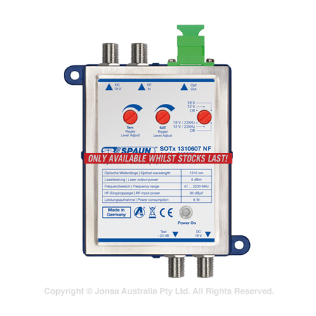 OPTICAL TRANSMITTER, OPTICAL WAVELENGTH 1310NM, 6DBM