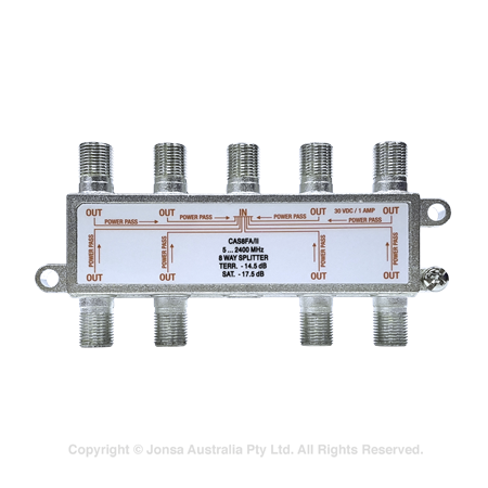 SPLITTER 8 WAY F TYPE 5-2400MHZ P/P ALL