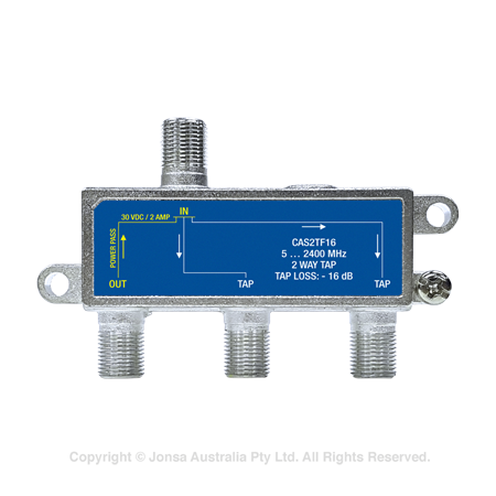 TAP 2 WAY 20 DB, 5...2400 MHz POWER PASS OUT-IN 30V 2A
