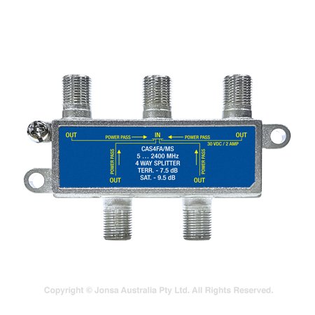 SPLITTER 4WAY F TYPE 5...2400MHz PP 2A