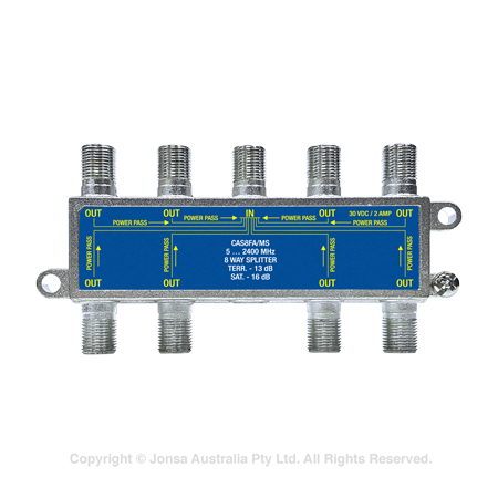 SPLITTER 8WAY F TYPE 5...2400MHz PP 2A