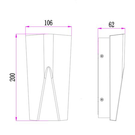 WALL S/M Up/Dn 11W WEDGE Wh 3K IP65 Alt Beam 550 Lm